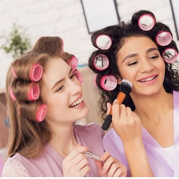 12pc Heatless Self-Grip Hair Curlers Clips Set - Picture 2 of 2